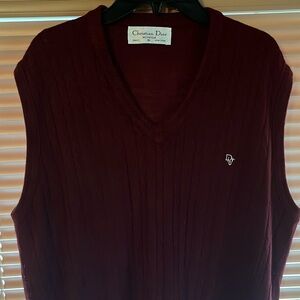 Christian Dior maroon knit sweater vest